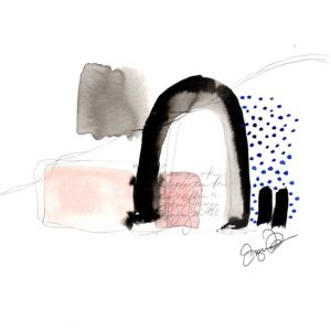 Ididit, kunst, abstrakt, unika, akvarel, blaek, blyant, skrift, tekst, sort, lyseroed, pink, blaa, 800px